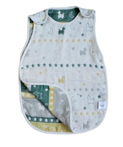 ベビスリ Rody nino ふんわりやわらか 6重ガーゼスリーパー No.66933グリーン/イエロー【送料無料　沖縄・一部地域を除く】